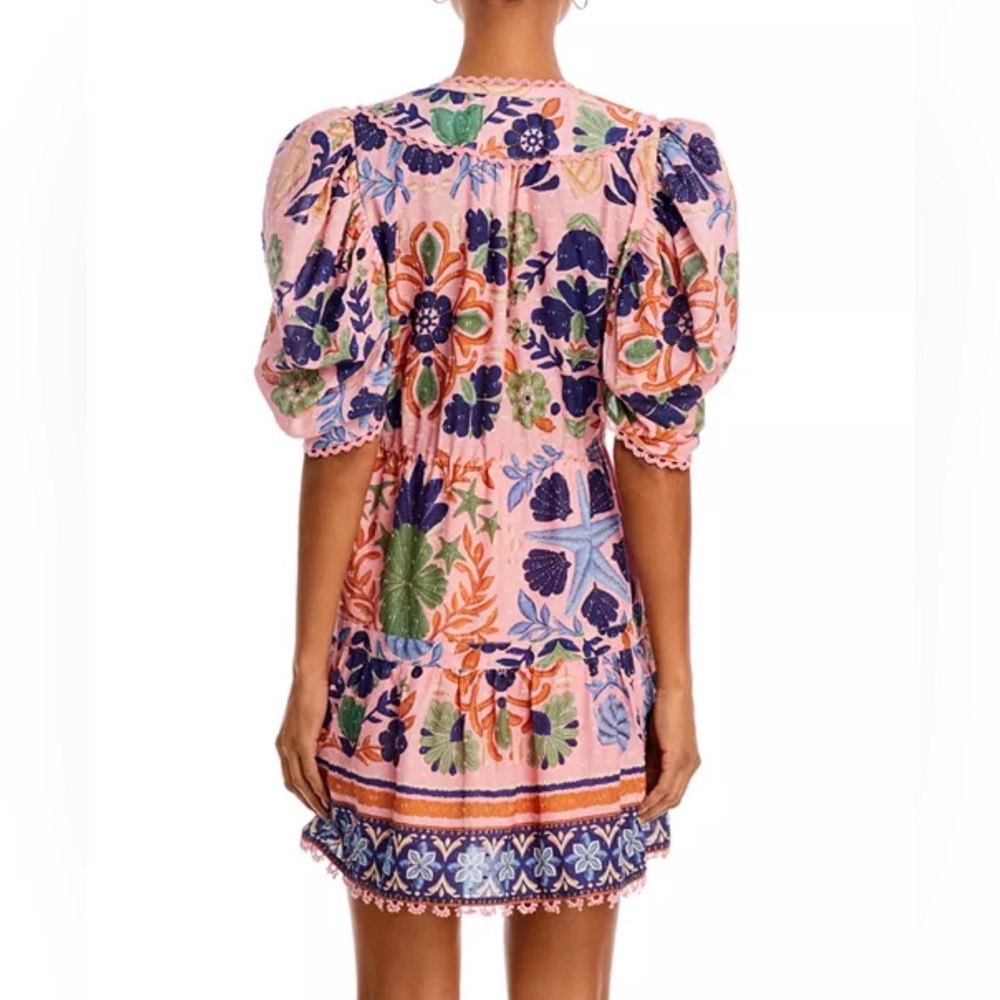 FARM Rio | Seashell Tapestry Cotton Mini Dress | XS - NWT - Picture 5 of 7